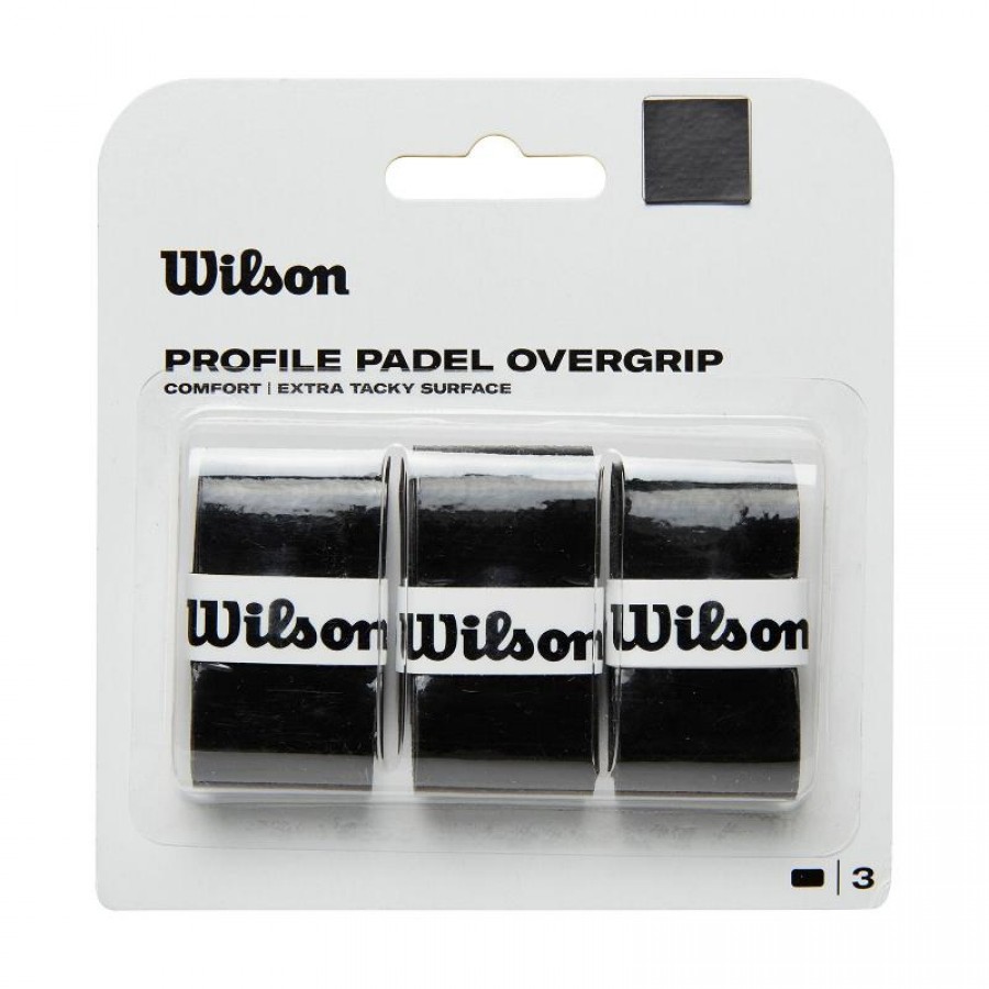 Blister Wilson Perfil Padel Negro 3 Overgrips  Oferta + Barato