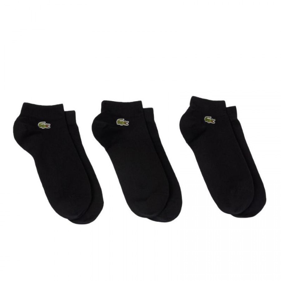 Lacoste Sport Low Cut Socks Black 3 Pairs  Offer + Cheap
