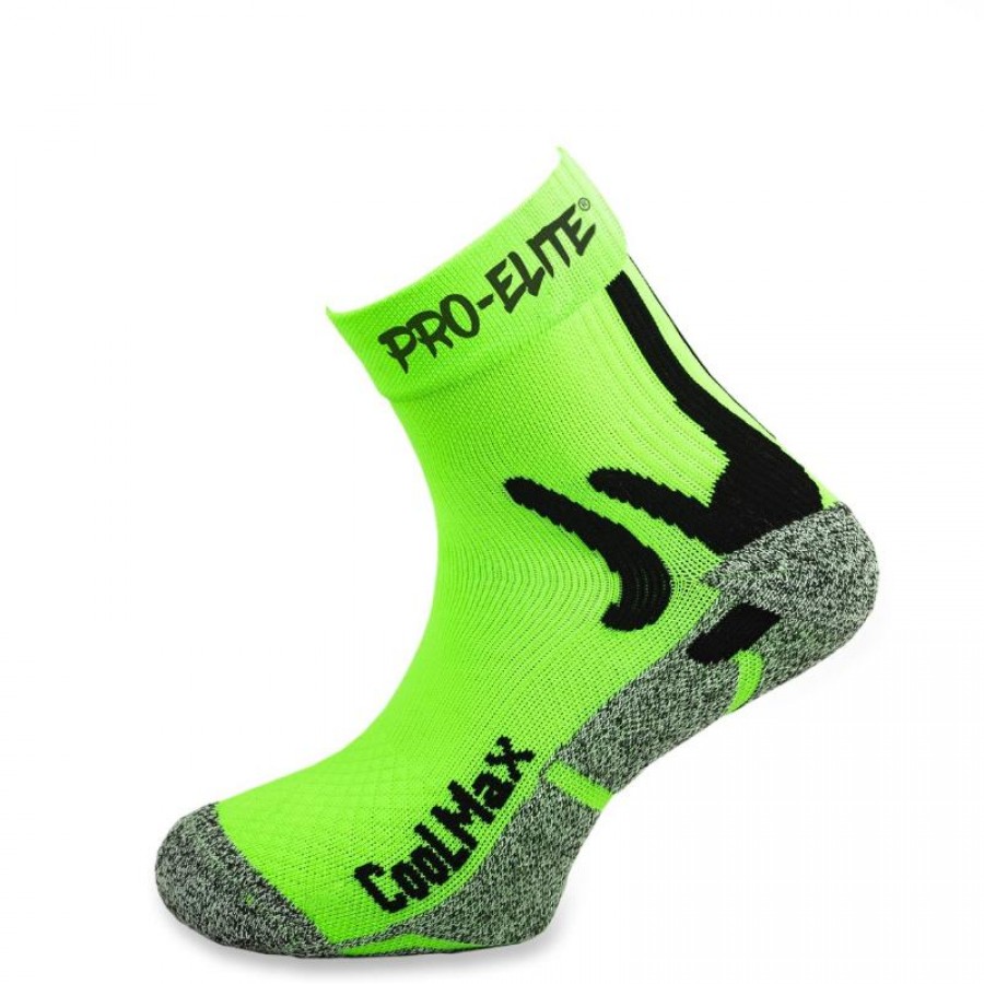 Calcetines Pro Elite Coolmax Verde Fluor 1 Par  Oferta + Barato