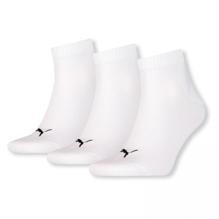 Puma Quarto Meias Brancas 3 pares  Oferta + Barato