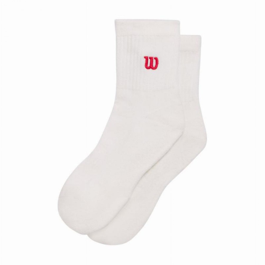 Calcetines Wilson Quarter Length Blanco Rojo 1 Par  Oferta + Barato