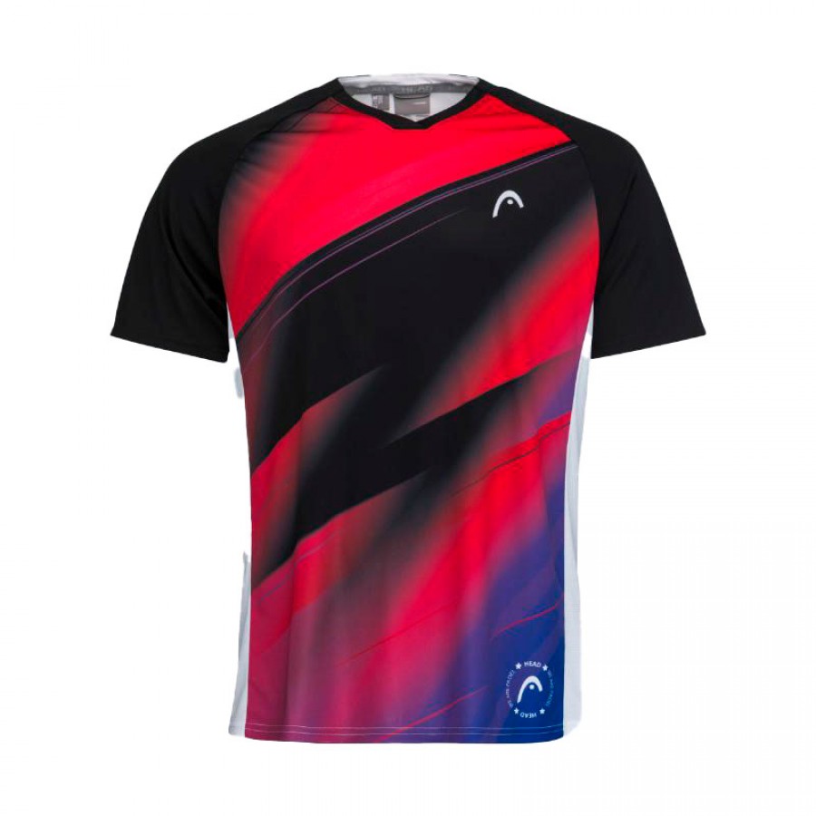 Head Play T-shirt Red Print Padel