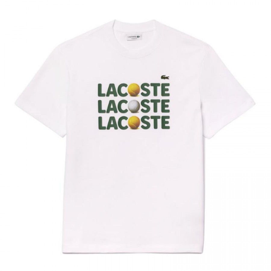 Lacoste White Cotton T-Shirt  Offer + Cheap