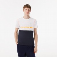 Camiseta Lacoste Sport Medvedev Blanco Azul Naranja