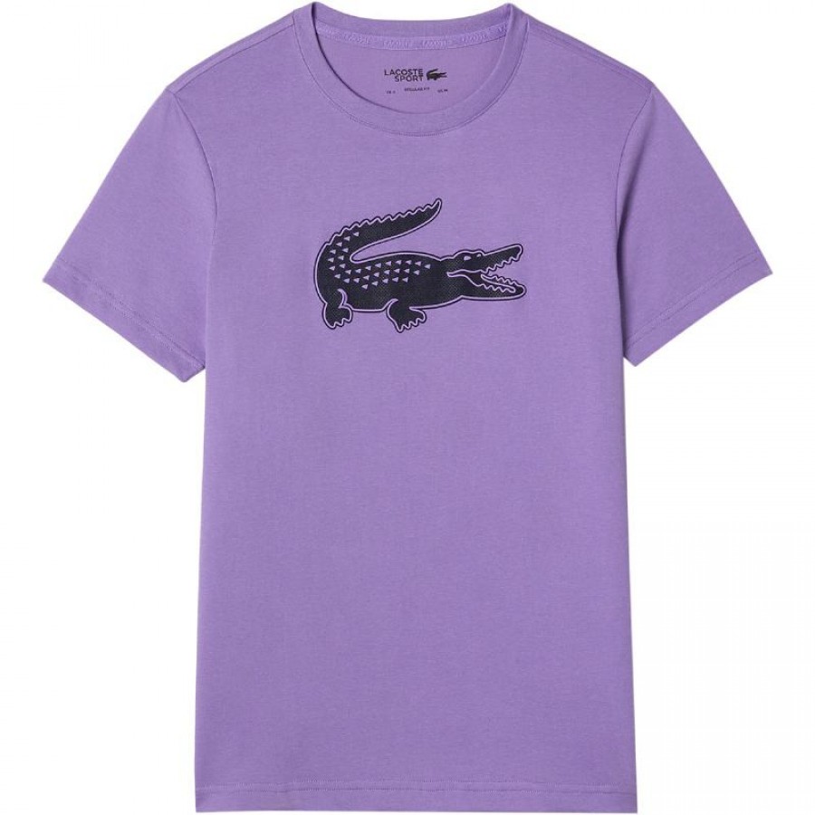 Camiseta Lacoste Sport Transpirable Morado Negro