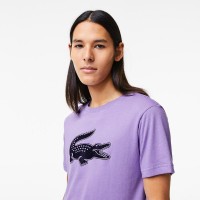 Camiseta Lacoste Sport Transpirable Morado Negro