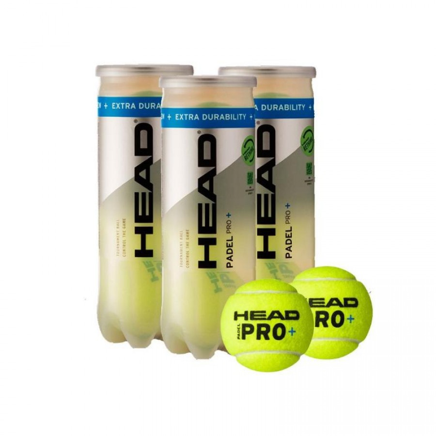 Pack de 3 Botes de Pelotas Head Padel Pro +  Oferta + Barato