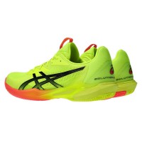 Baskets Asics Solution Speed FF 3 TERRE BATTUE Paris Jaune Noir  Offre - Pas cher