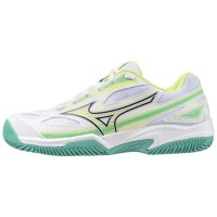 Mizuno Break Shot 4 Clay White Black Lime Women''s Sneakers