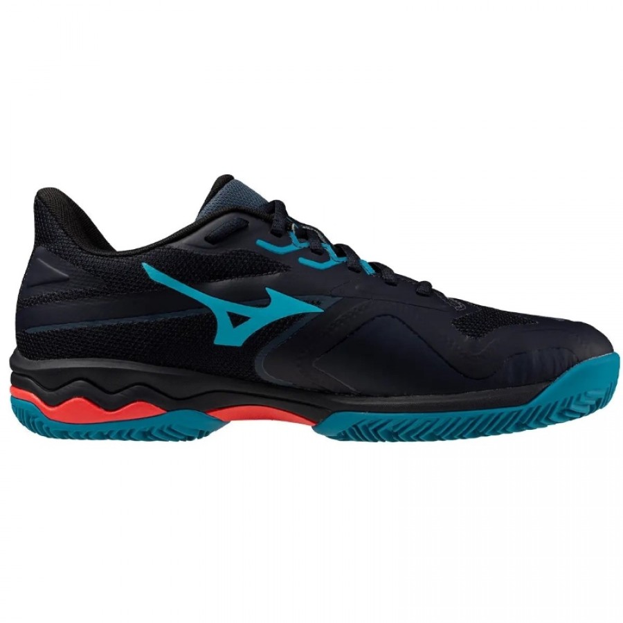 Mizuno Wave Exceed Light 2 Padel Black Blue Red Sneakers